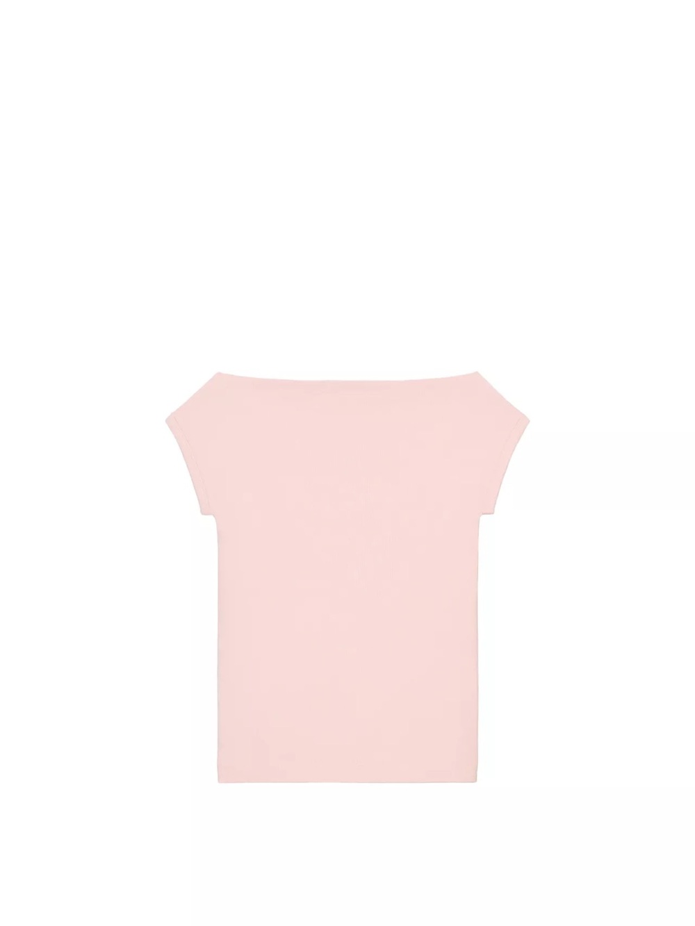 New Zara Light Pink Boat Neck Short Sleeve Tee